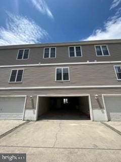 exterior space with a garage