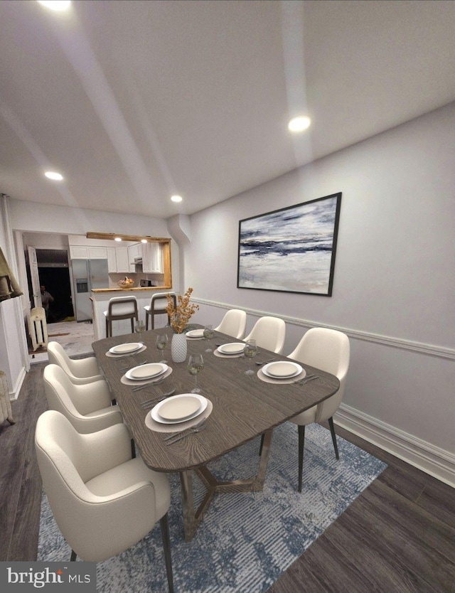 dining room featuring dark wood-type flooring