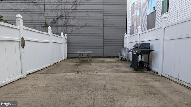 view of patio featuring grilling area