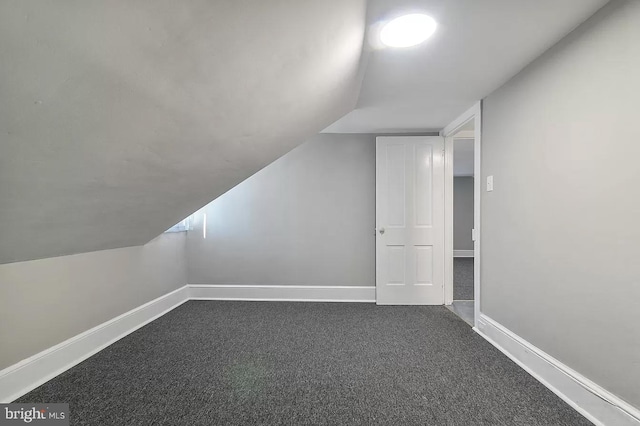 additional living space featuring carpet floors and lofted ceiling