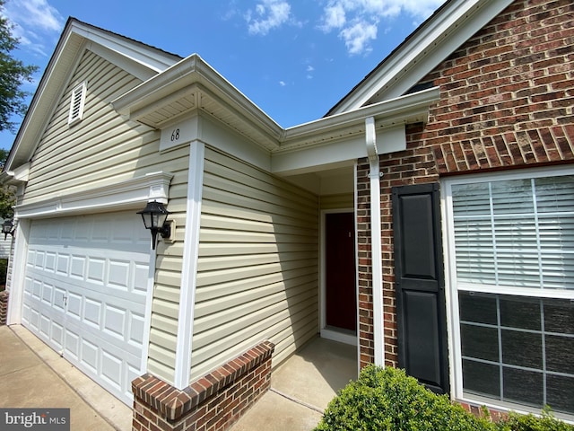 entrance to property with a garage