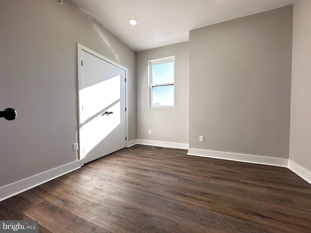 interior space featuring dark hardwood / wood-style flooring