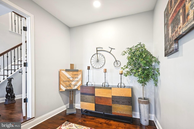 interior space featuring dark hardwood / wood-style flooring