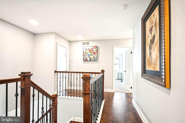 hall featuring dark hardwood / wood-style flooring