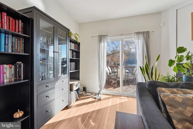 sitting room featuring hardwood / wood-style floors