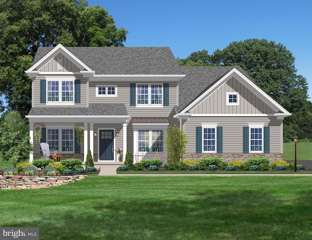 view of front facade with a front yard