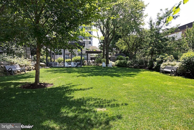 view of yard with a gazebo