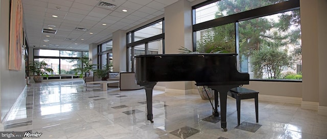 building lobby with visible vents