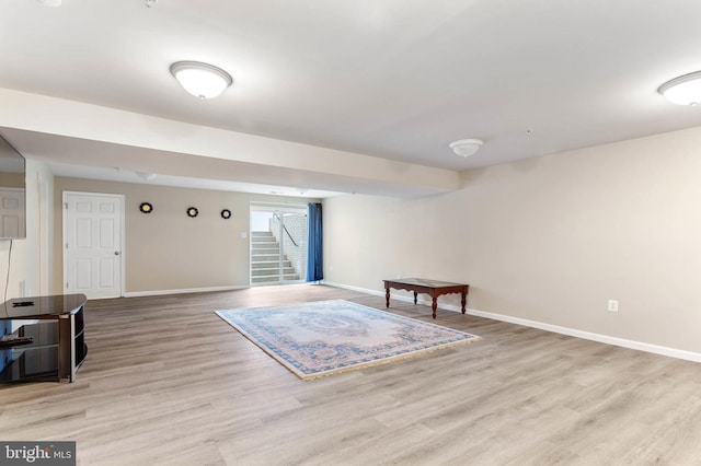 interior space featuring light hardwood / wood-style flooring