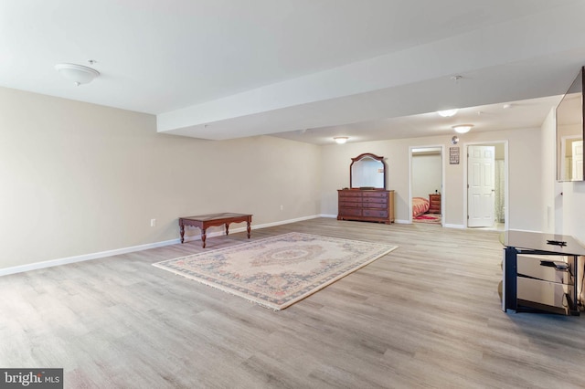 interior space with light hardwood / wood-style flooring