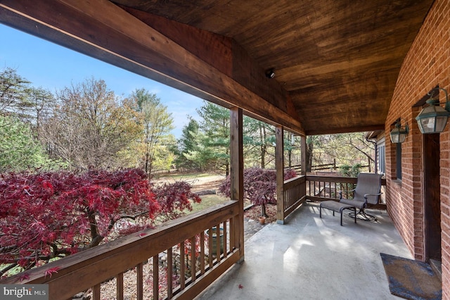 view of patio with covered porch