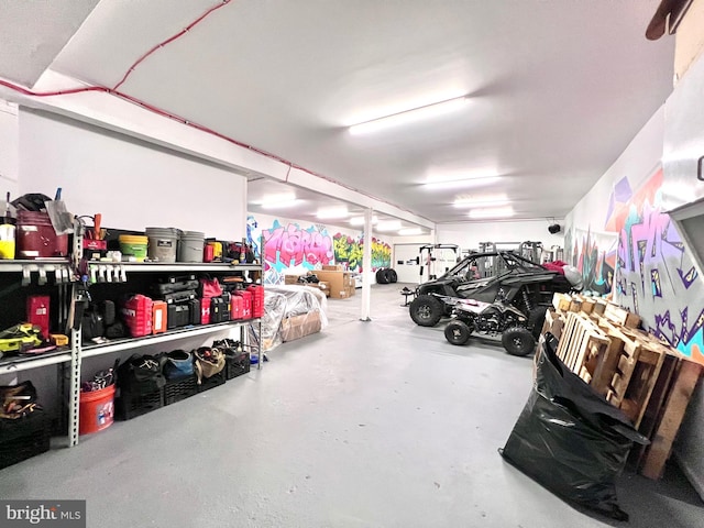 view of garage