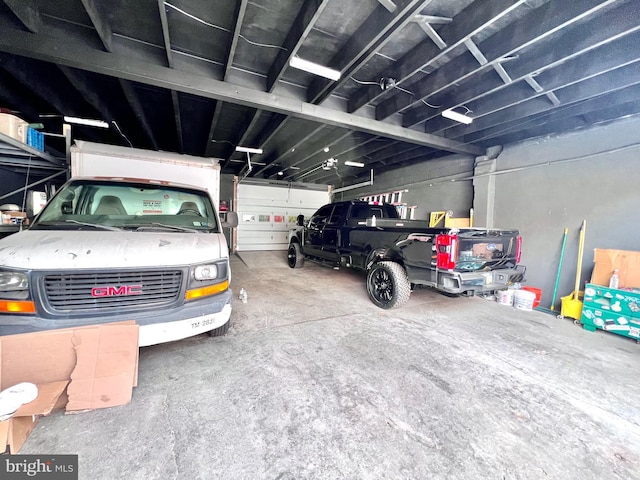 view of garage