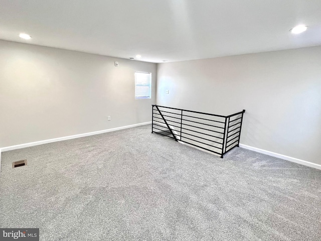 basement featuring carpet