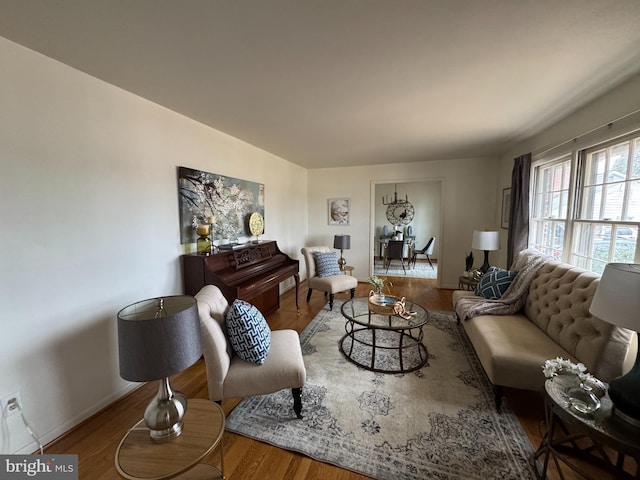 living room featuring hardwood / wood-style floors