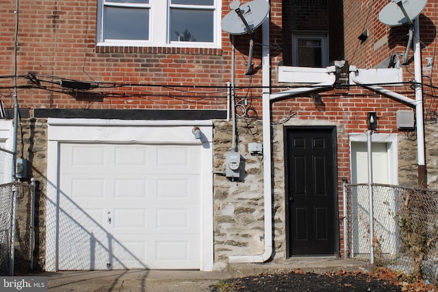 entrance to property with a garage