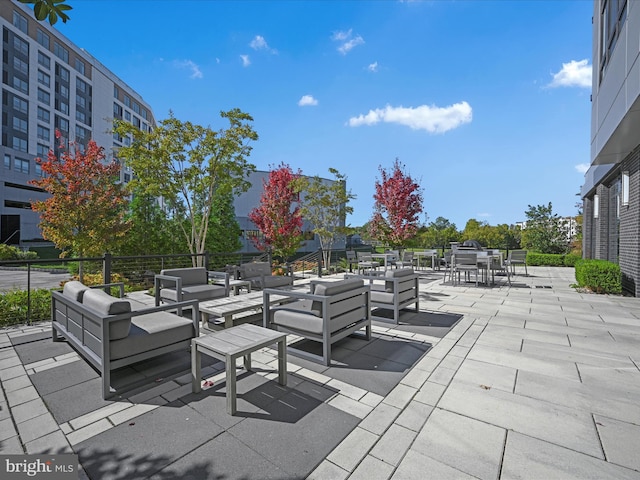 view of patio featuring outdoor lounge area