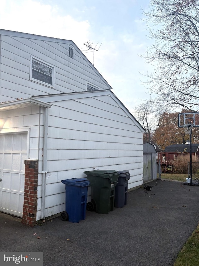 view of home's exterior featuring a garage