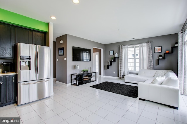 view of tiled living room