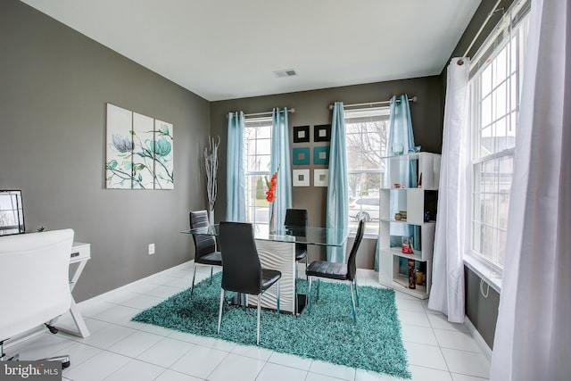 view of tiled dining space