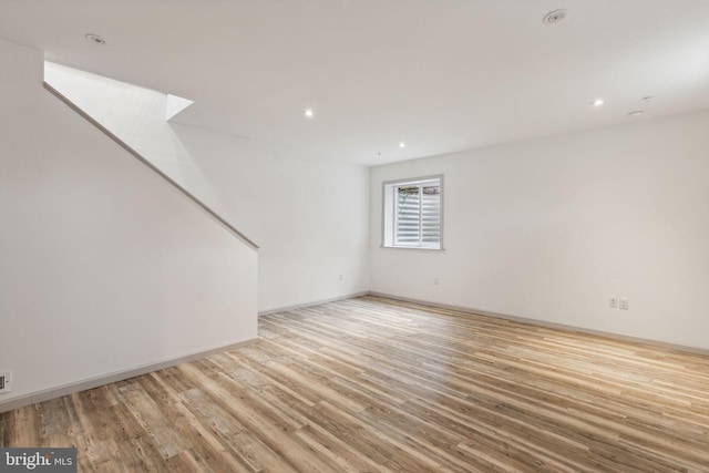 interior space with light hardwood / wood-style floors