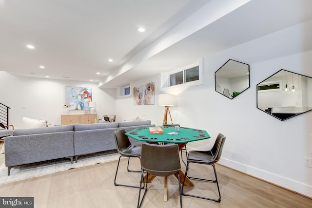 playroom featuring light hardwood / wood-style floors