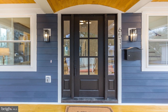 view of doorway to property