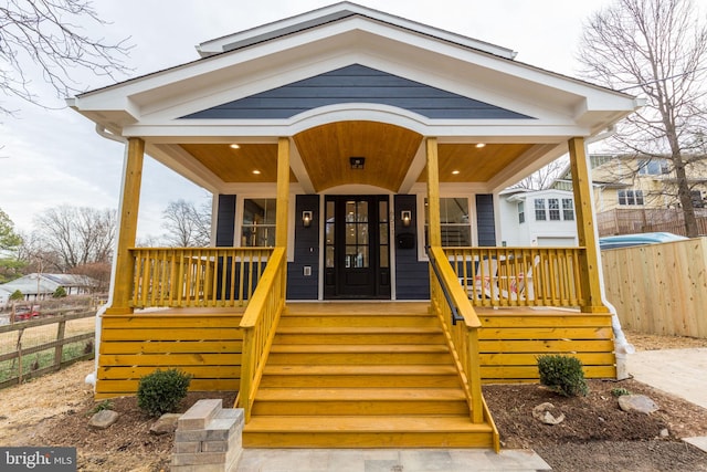 exterior space with covered porch