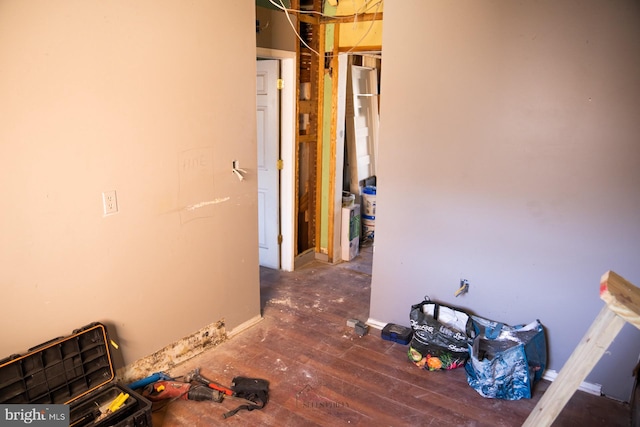 interior space featuring dark hardwood / wood-style flooring