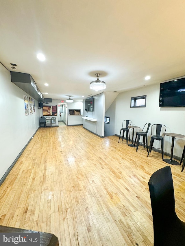 living room featuring light hardwood / wood-style floors