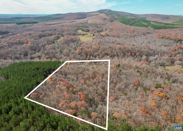 aerial view with a mountain view