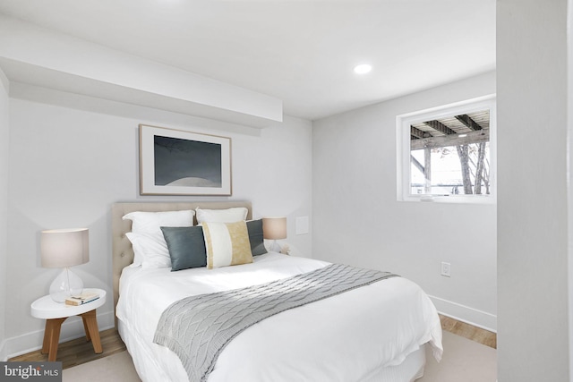 bedroom featuring light hardwood / wood-style flooring