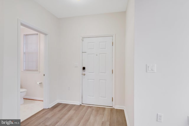 interior space with light hardwood / wood-style flooring