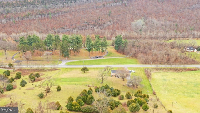 drone / aerial view with a rural view