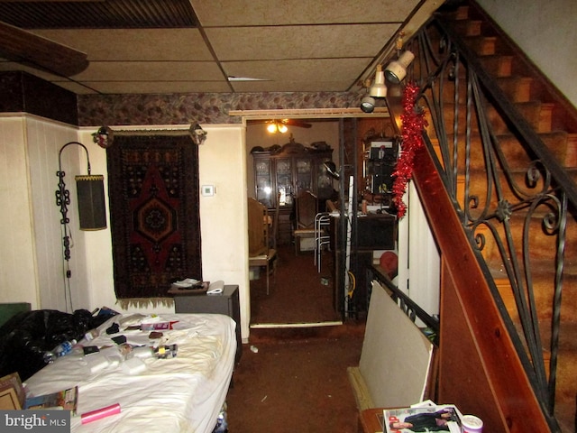 bedroom featuring a paneled ceiling