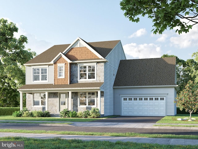 view of front facade with a garage