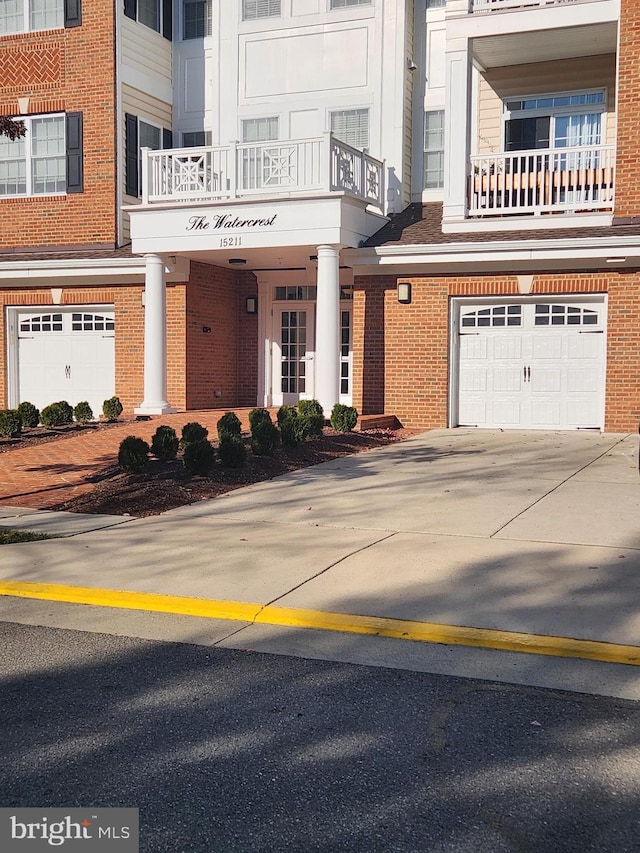 view of building exterior with a garage