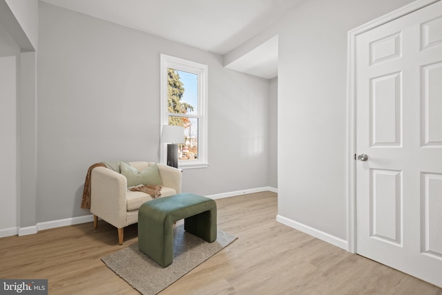 living area featuring light hardwood / wood-style flooring