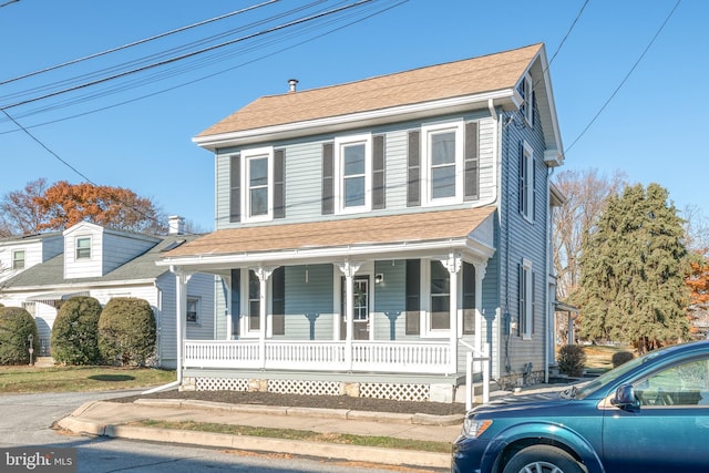 view of front of home with covered porch