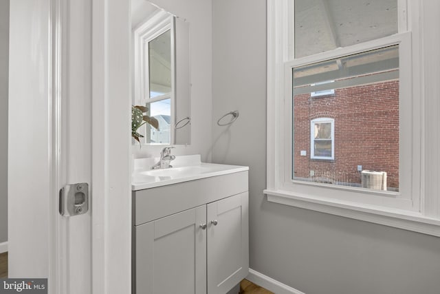 bathroom featuring vanity and a healthy amount of sunlight