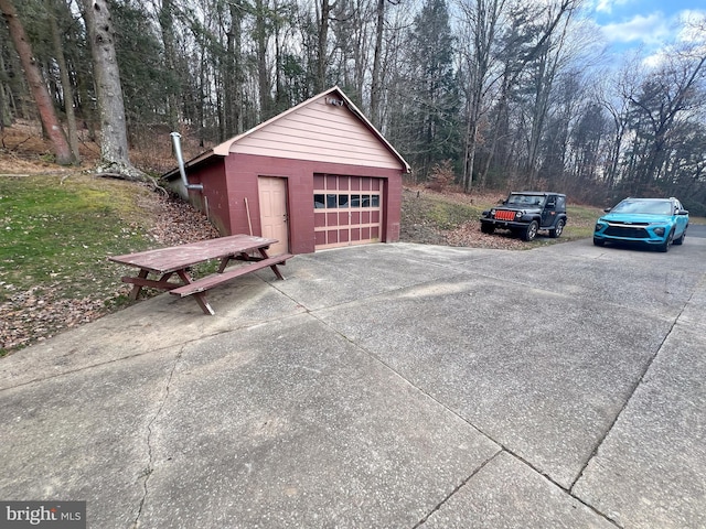 view of garage