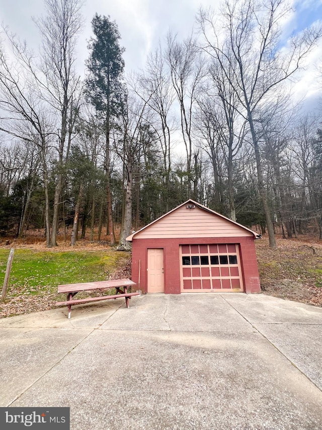 view of garage