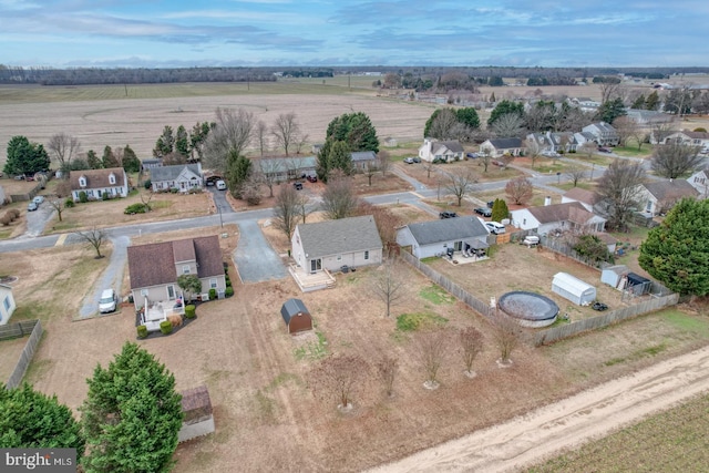 aerial view with a rural view