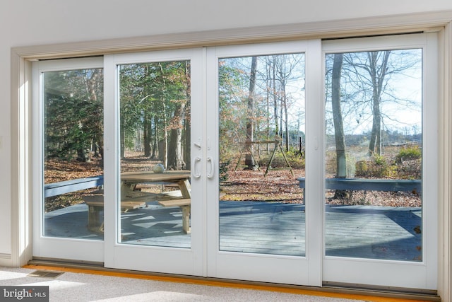 entryway featuring french doors