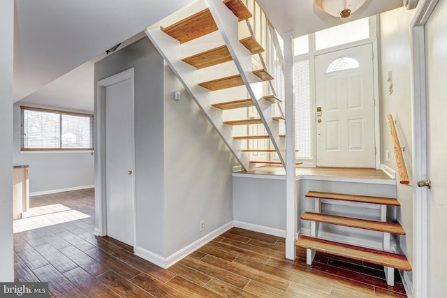 entryway featuring hardwood / wood-style flooring