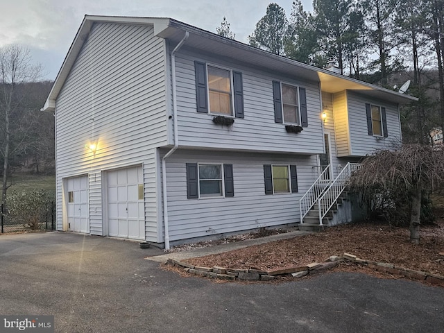 split foyer home with a garage