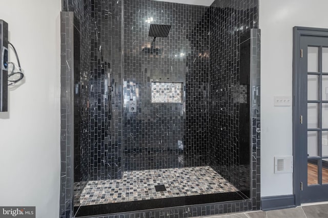 bathroom featuring wood-type flooring