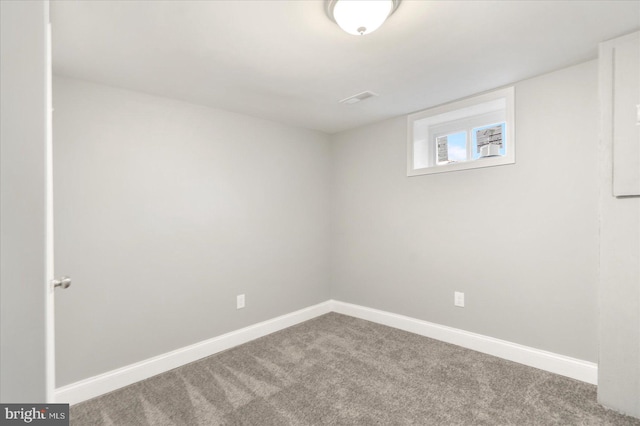 basement featuring carpet floors