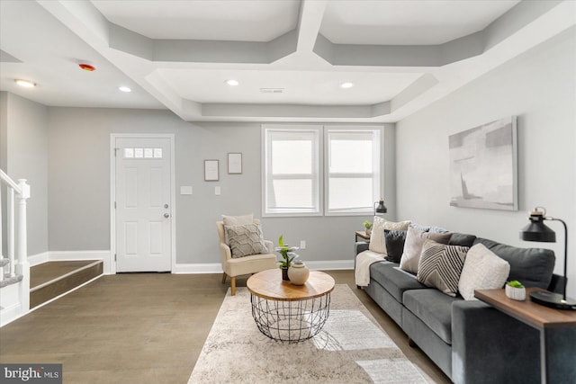 living room featuring hardwood / wood-style flooring