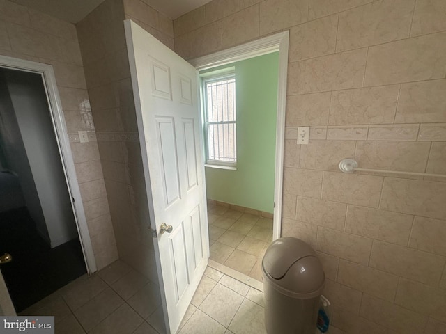 bathroom with tile patterned flooring